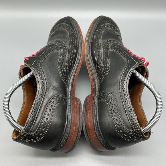 Allen Edmonds McTavish Men\'s Size 8 Oxford Wingtip Dress Shoes Black Red Laces main image 8
